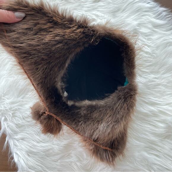 Handmade Ada M Wilson Alaskan Fox Trapper Hat Fox Fur Suede Leather Eskimo Brown - Picture 7 of 7